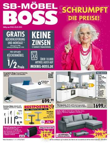 thumbnail - SB Möbel Boss Prospekt - Schrumpft die Preise!